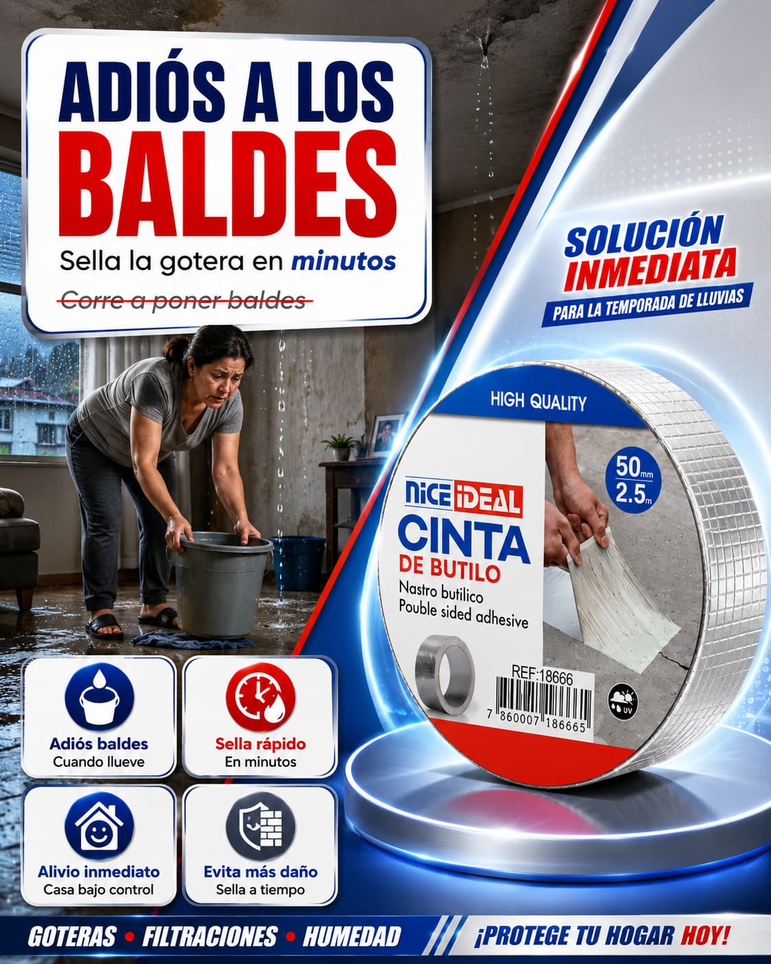 Pack de 2 Cintas Impermeables de Butilo